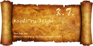 Kozáry Tilda névjegykártya
